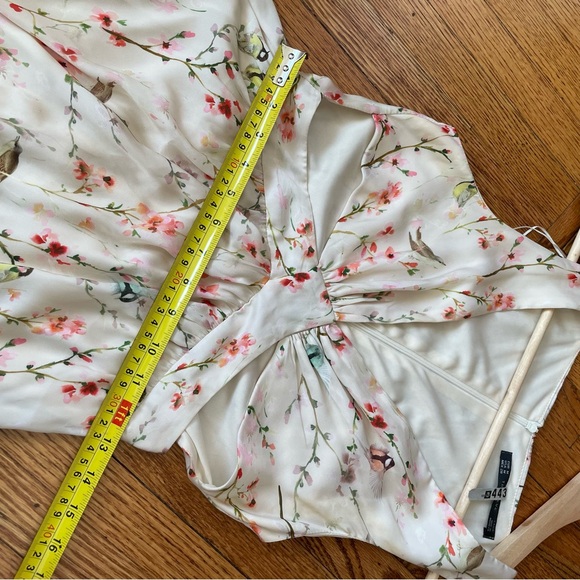 Zara Cream Floral Maxi Dress with Pink & Green Print - Picture 12 of 14